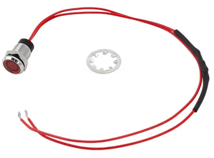 �llapotjelz� piros LED, 12V DC, 8mm furat�tm�r�, FL1M-08FW-3-rd